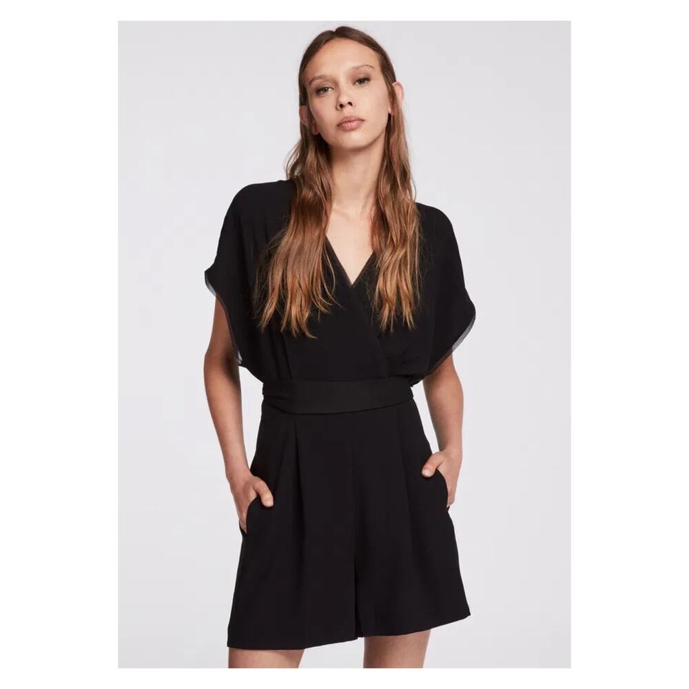 All Saints Black Reid Playsuit Romper Sz.4